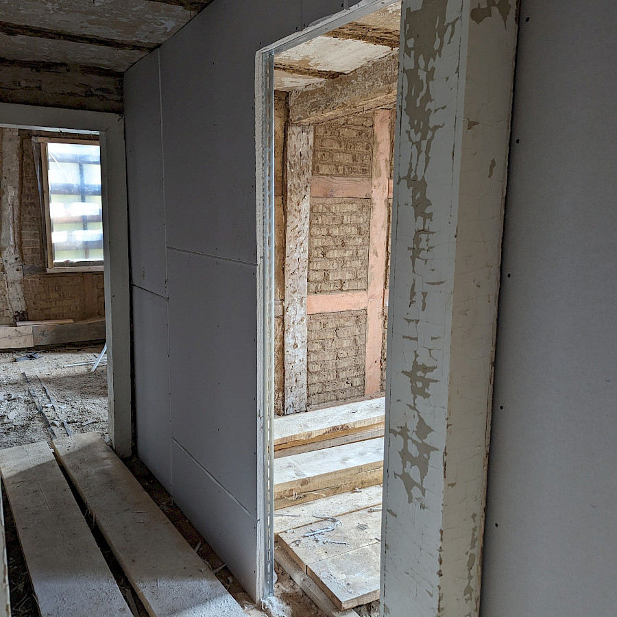 Neue Raumaufteilung im Obergeschoss des Haupthauses